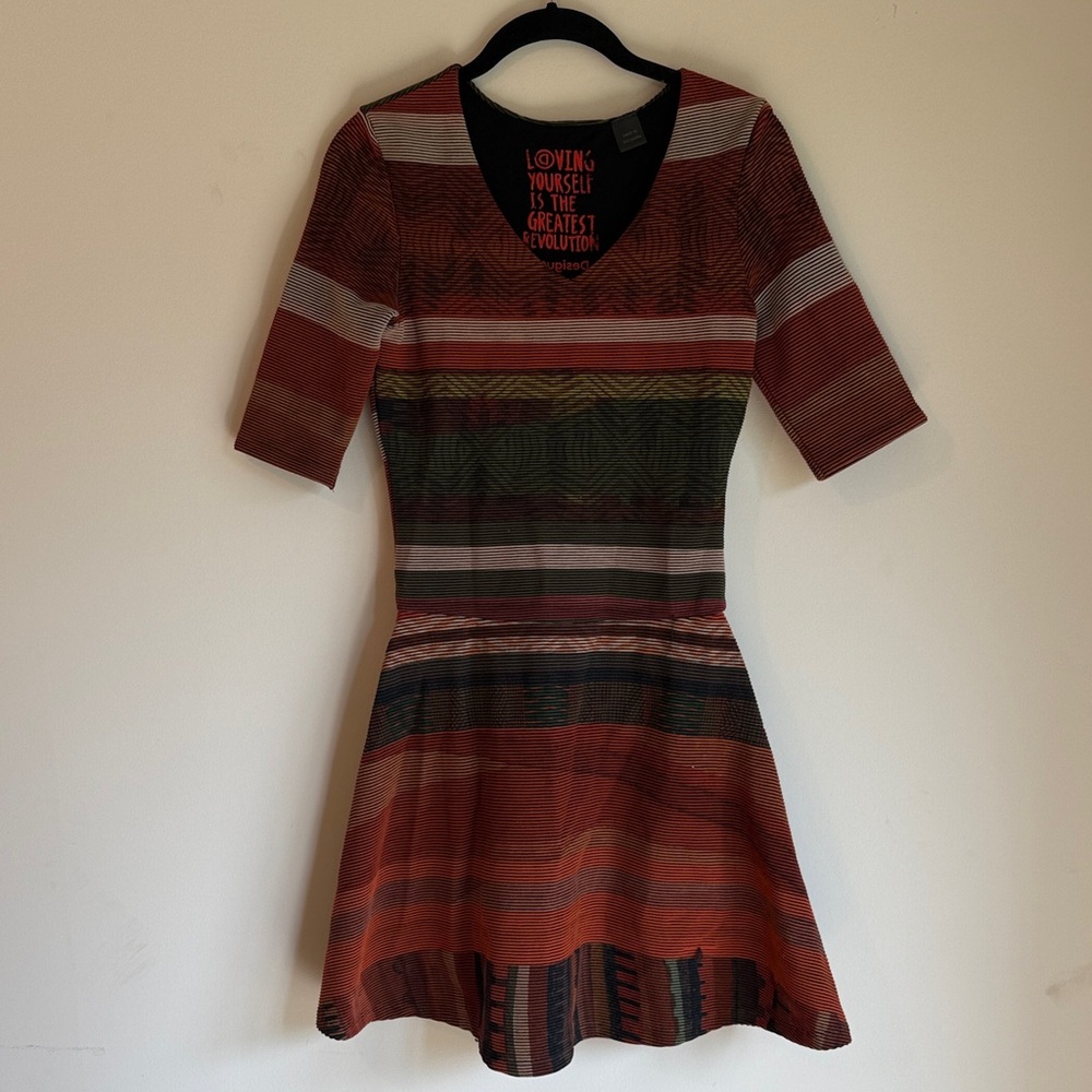 Desigual striped pattern mini dress